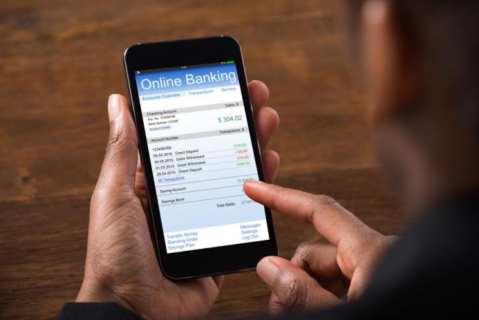 Bank account online business set